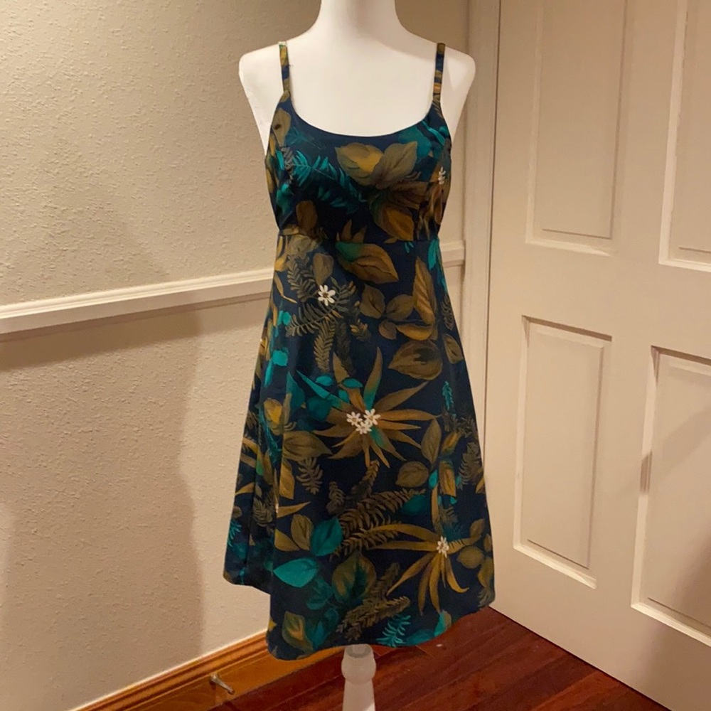 Vintage Tropical Print Dress